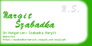 margit szabadka business card